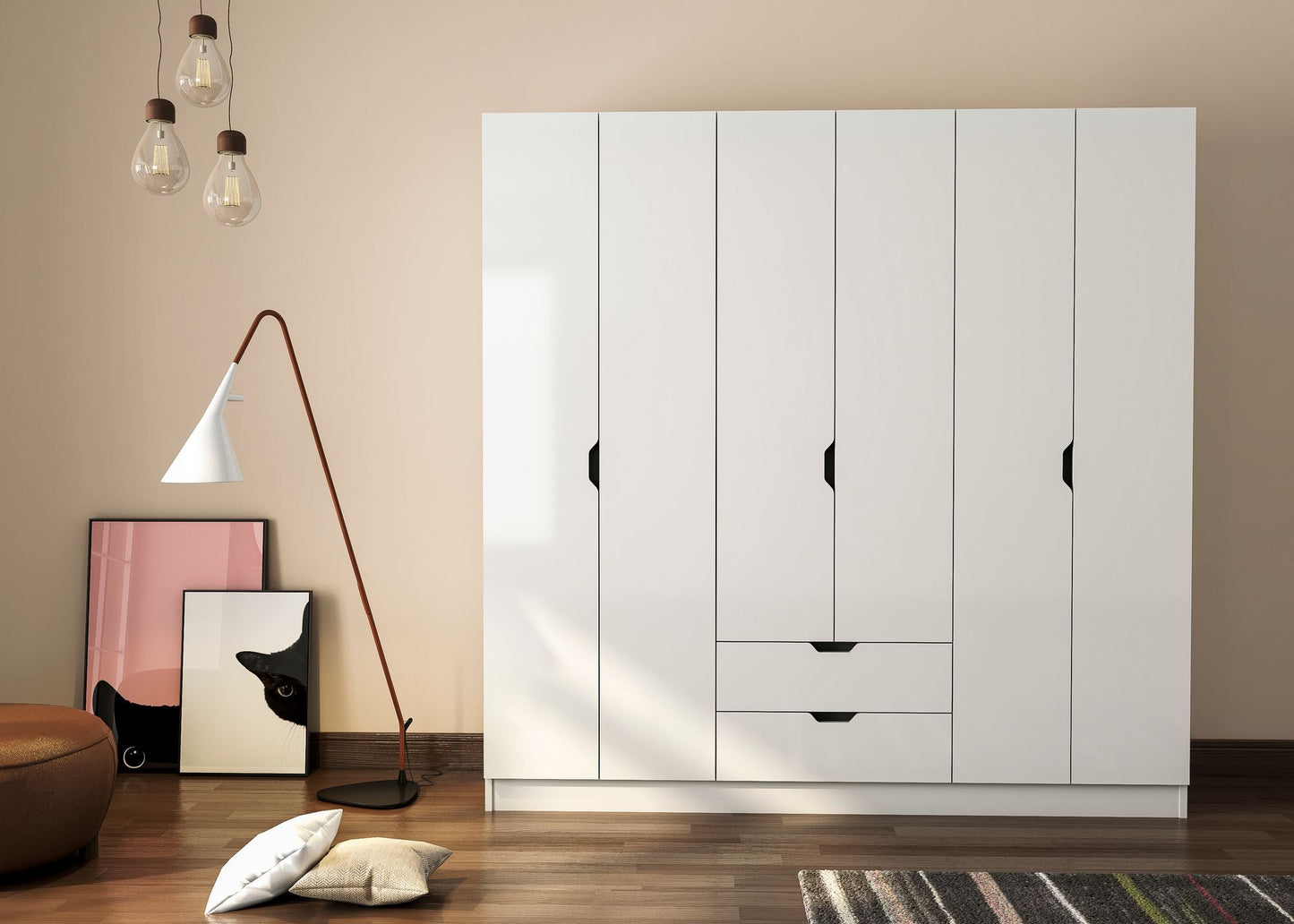 Ντουλάπα 180x180x45 εκ Ματ Λευκό 167RAB1130