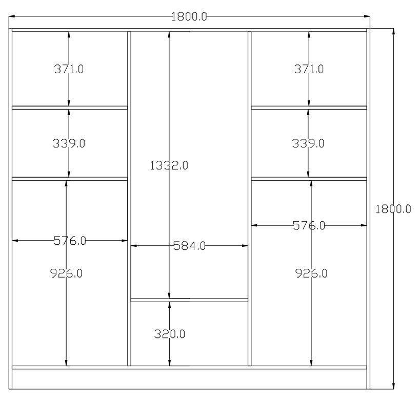 Ντουλάπα 180x180x45 εκ Ματ Λευκό 167RAB1130
