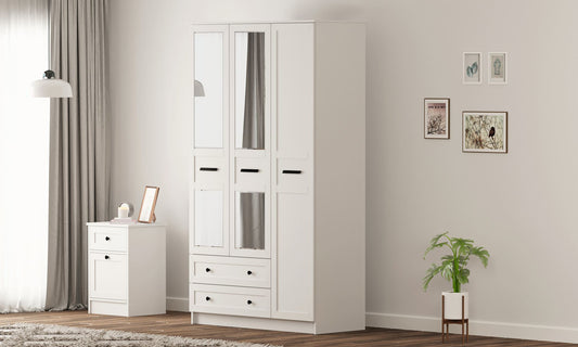 Ντουλάπα 105x210x52 εκ Ματ Λευκό 167RAB1132