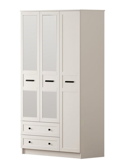 Ντουλάπα 105x210x52 εκ Ματ Λευκό 167RAB1132