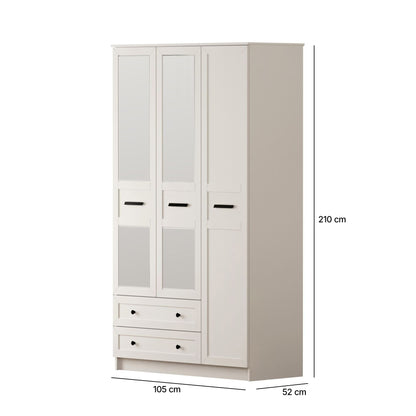 Ντουλάπα 105x210x52 εκ Ματ Λευκό 167RAB1132