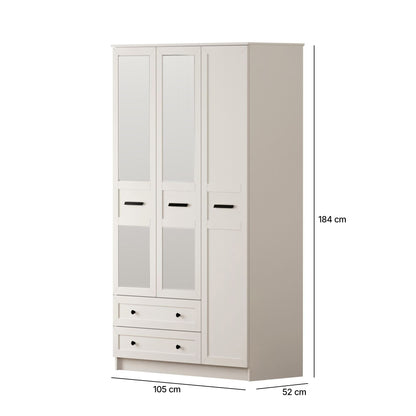 Ντουλάπα 105x184x52 εκ Ματ Λευκό 167RAB1133