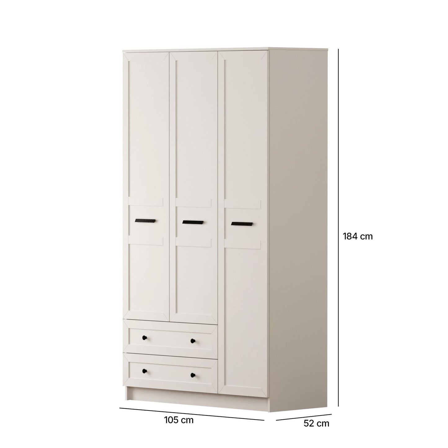 Ντουλάπα 105x184x52 εκ Ματ Λευκό 167RAB1134