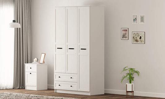 Ντουλάπα 105x210x52 εκ Ματ Λευκό 167RAB1135