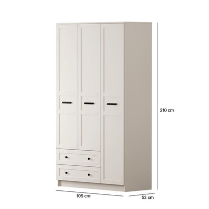 Ντουλάπα 105x210x52 εκ Ματ Λευκό 167RAB1135