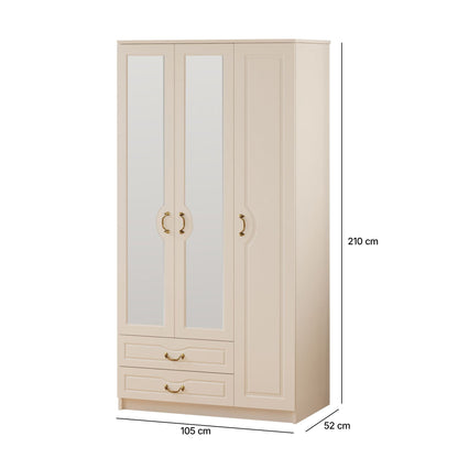 Ντουλάπα 105x210x52 εκ Ματ Λευκό 167RAB1136