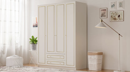 Ντουλάπα 140x210x52 εκ Ματ Λευκό 167RAB1149
