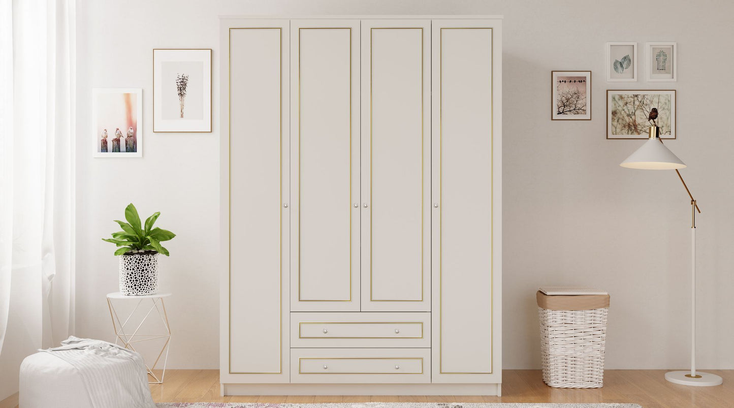 Ντουλάπα 140x210x52 εκ Ματ Λευκό 167RAB1149