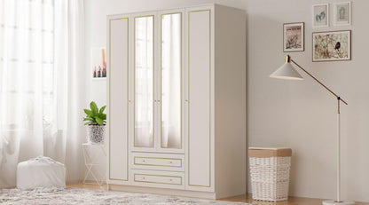 Ντουλάπα 140x180x52 εκ Ματ Λευκό 167RAB1150
