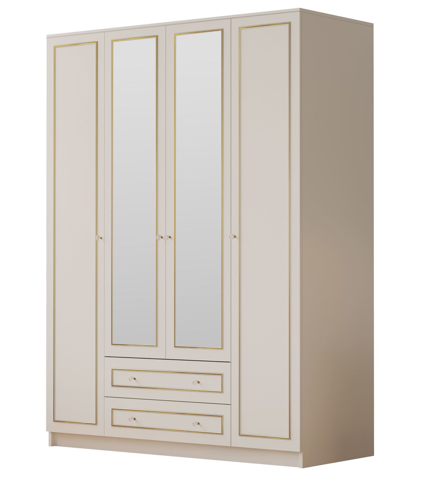 Ντουλάπα 140x210x52 εκ Ματ Λευκό 167RAB1154