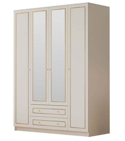 Ντουλάπα 140x210x52 εκ Ματ Λευκό 167RAB1154