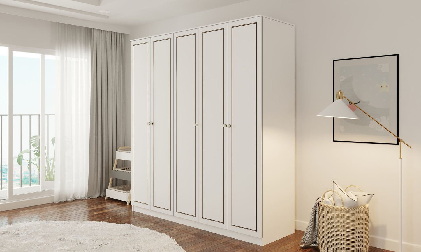 Ντουλάπα 175x180x52 εκ Ματ Λευκό 167RAB1155
