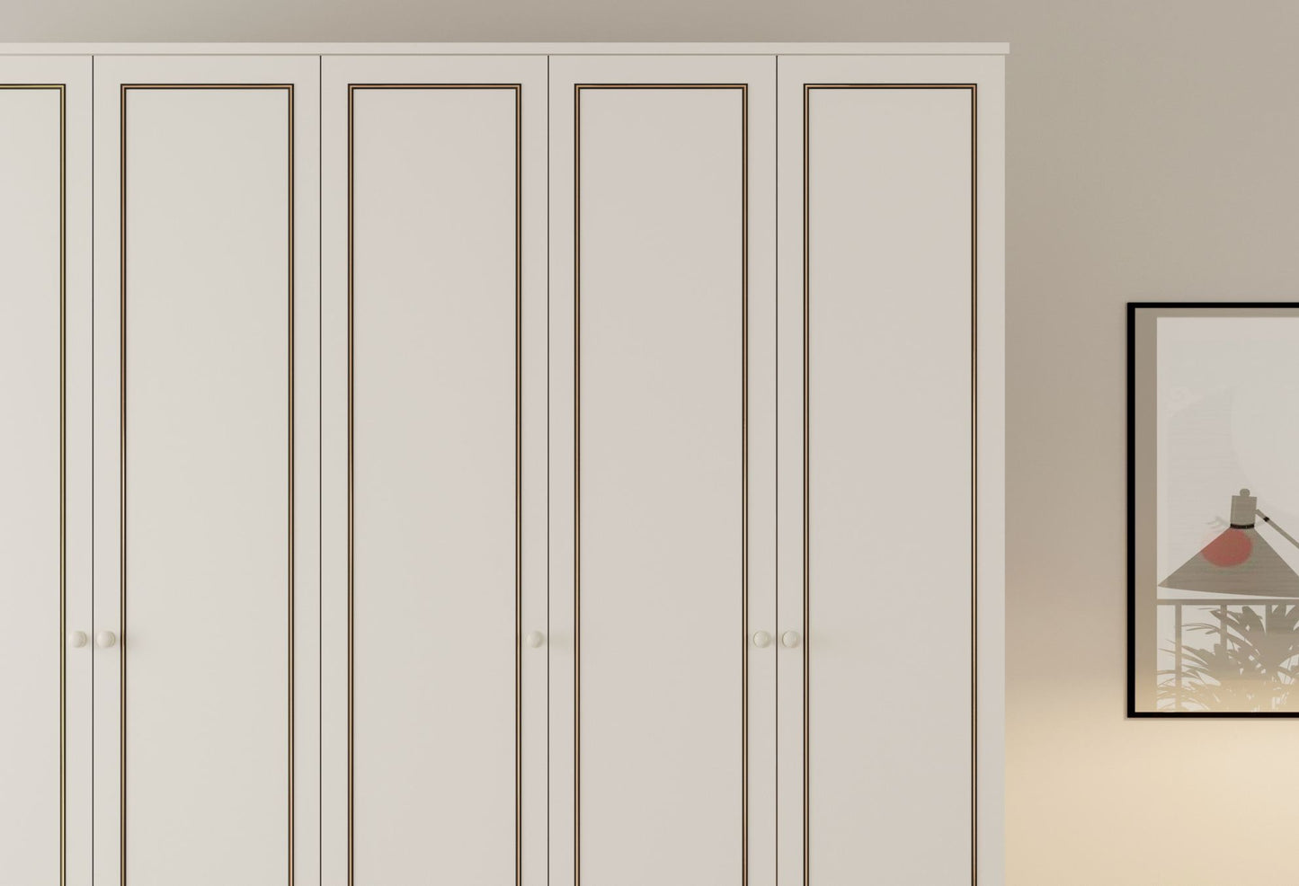Ντουλάπα 175x180x52 εκ Ματ Λευκό 167RAB1155