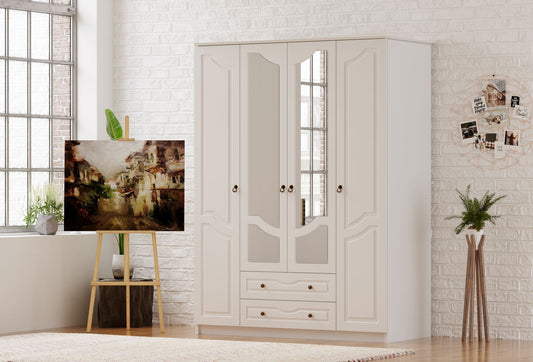 Ντουλάπα 140x210x52 εκ Ματ Λευκό 167RAB1156