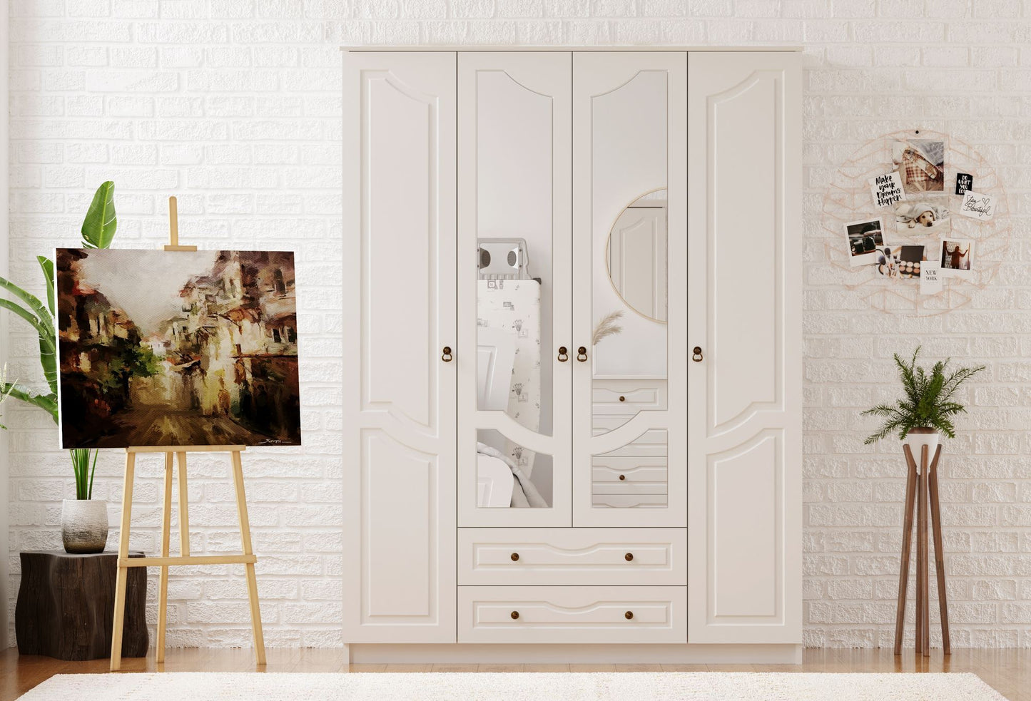 Ντουλάπα 140x210x52 εκ Ματ Λευκό 167RAB1156