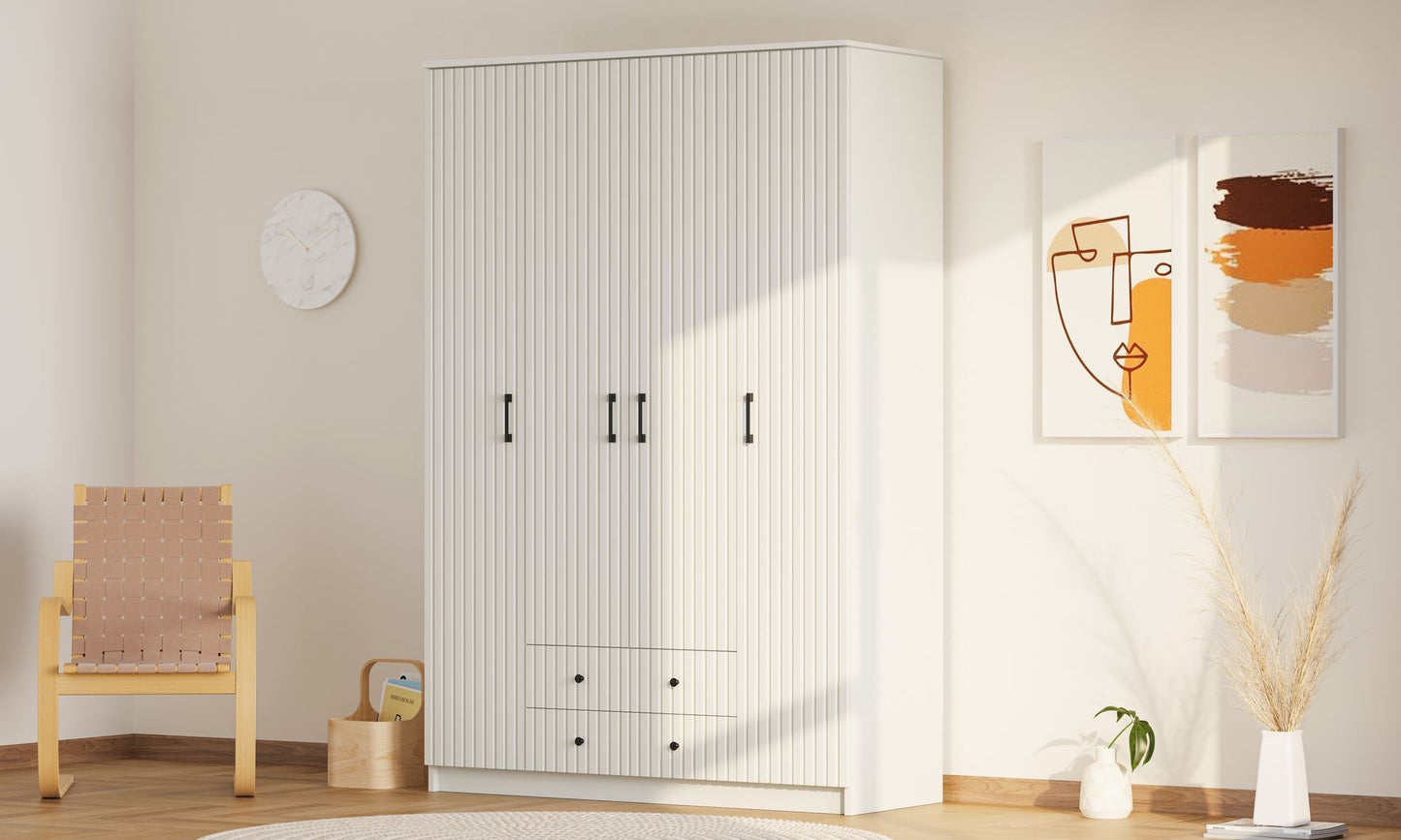 Ντουλάπα 140x210x52 εκ Ματ Λευκό 167RAB1157
