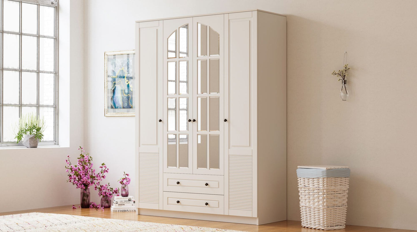 Ντουλάπα 140x210x52 εκ Ματ Λευκό 167RAB1162