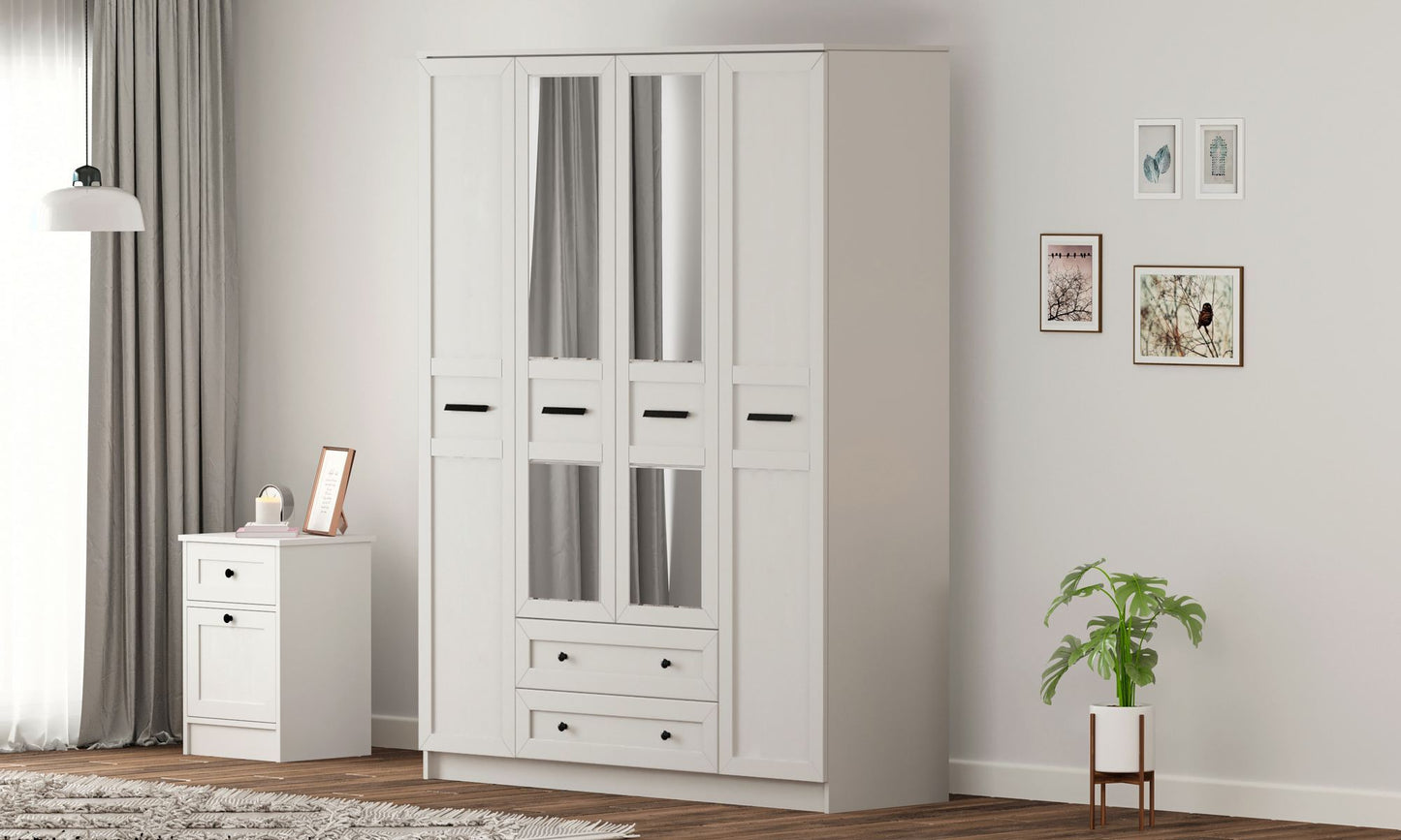 Ντουλάπα 140x184x52 εκ Ματ Λευκό 167RAB1168