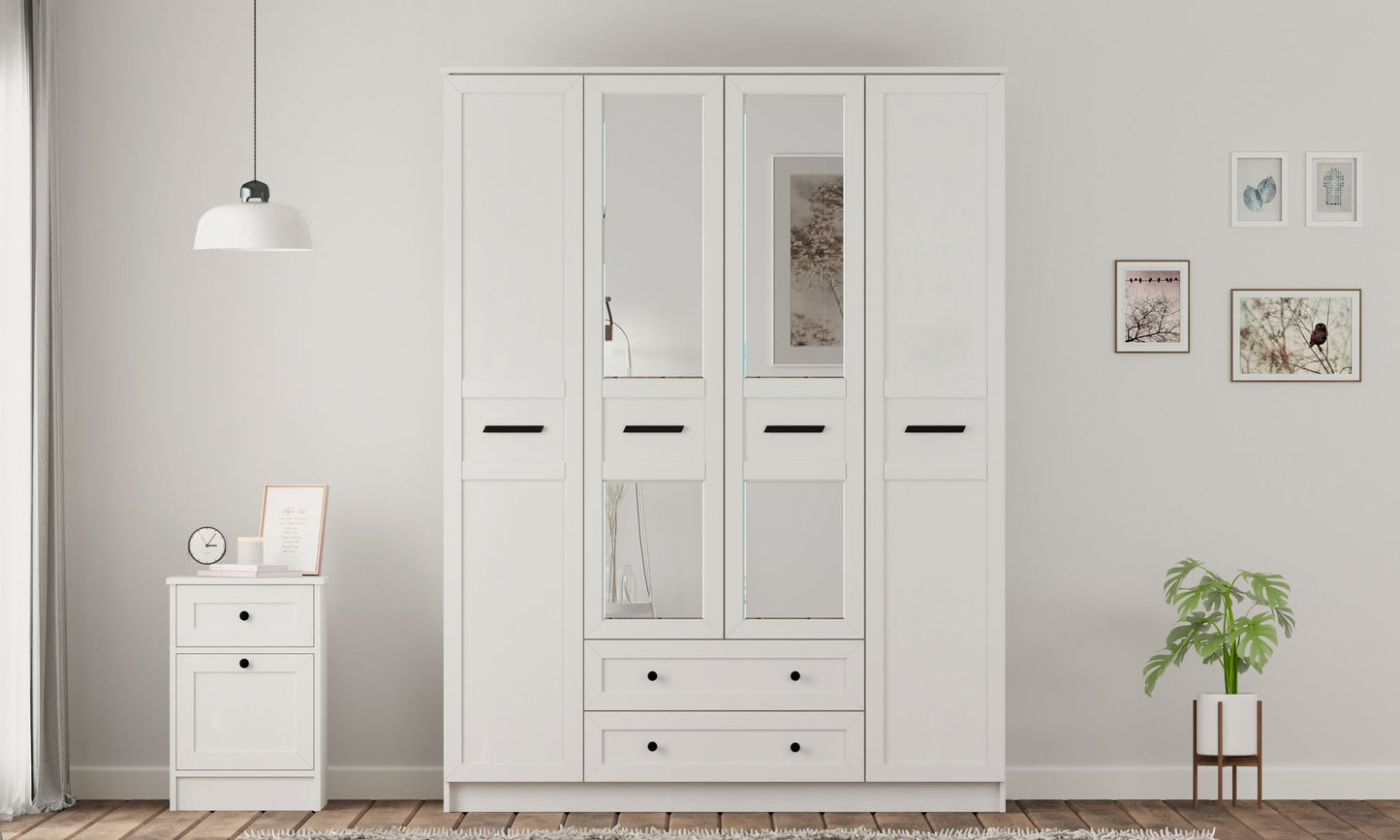 Ντουλάπα 140x184x52 εκ Ματ Λευκό 167RAB1168
