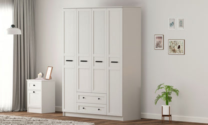 Ντουλάπα 140x184x52 εκ Ματ Λευκό 167RAB1170