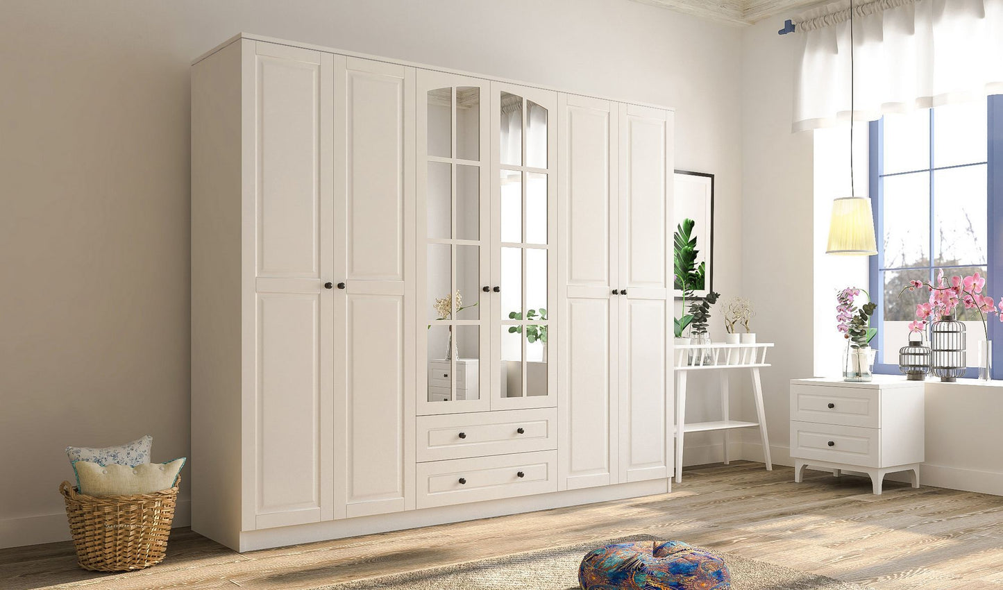 Ντουλάπα 210x210x52 εκ Ματ Λευκό 167RAB1177