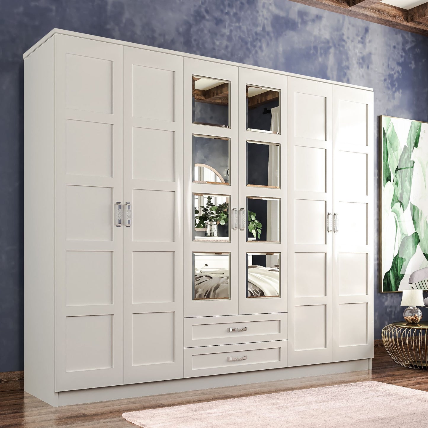 Ντουλάπα 210x184x52 εκ Ματ Λευκό 167RAB1179