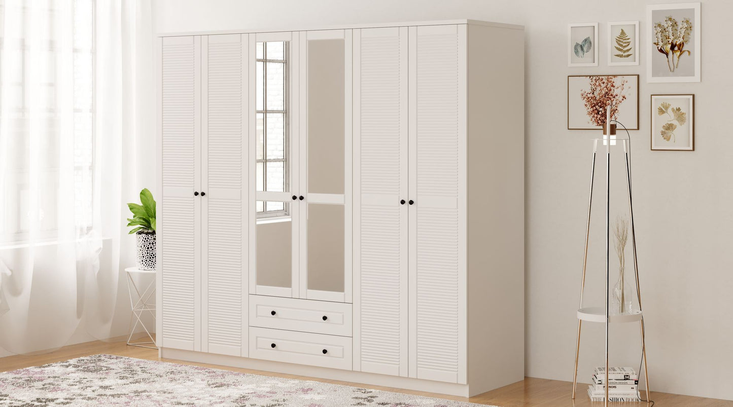 Ντουλάπα 210x210x52 εκ Ματ Λευκό 167RAB1182