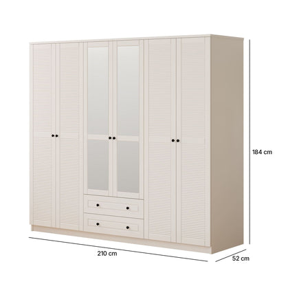 Ντουλάπα 210x184x52 εκ Ματ Λευκό 167RAB1183
