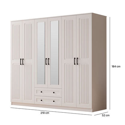 Ντουλάπα 210x184x52 εκ Ματ Λευκό 167RAB1184