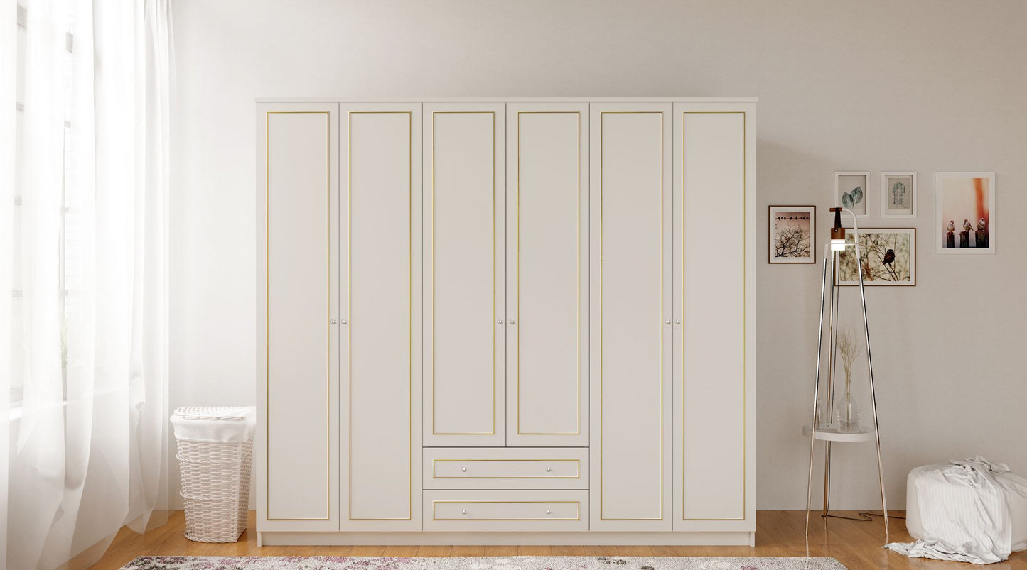 Ντουλάπα 210x180x52 εκ Ματ Λευκό 167RAB1185