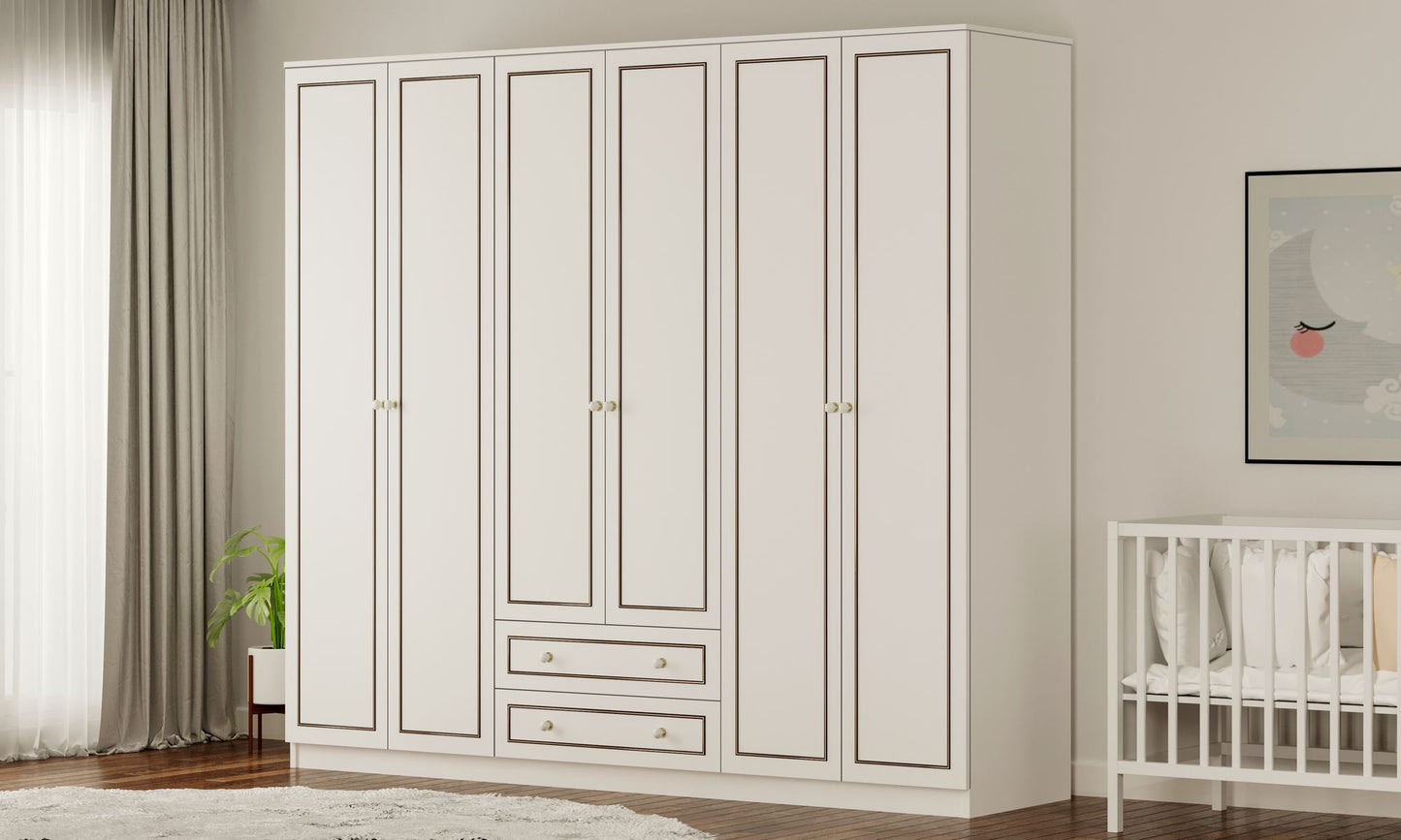 Ντουλάπα 210x180x52 εκ Ματ Λευκό 167RAB1189