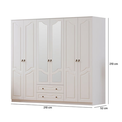 Ντουλάπα 210x210x52 εκ Ματ Λευκό 167RAB1190