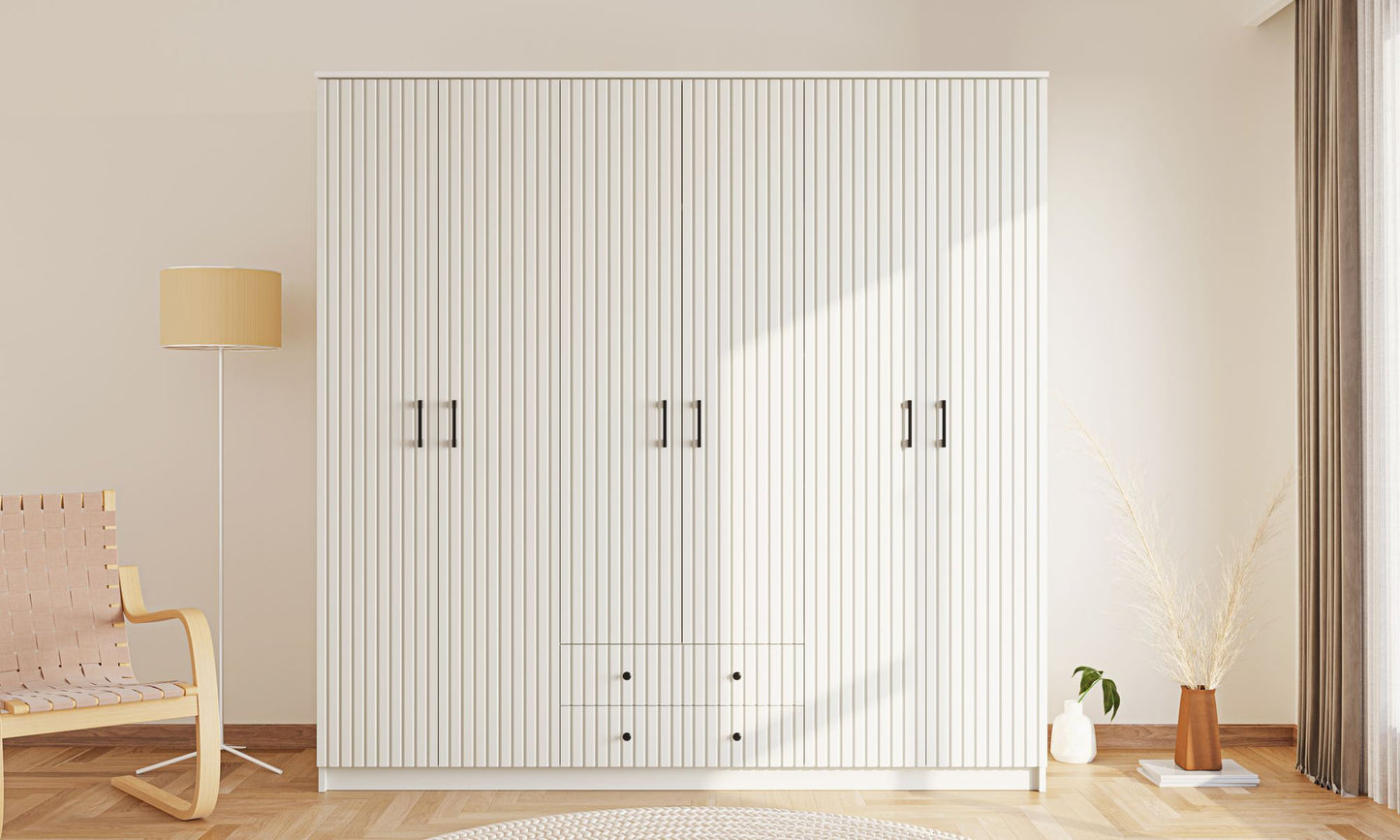 Ντουλάπα 210x210x52 εκ Ματ Λευκό 167RAB1191