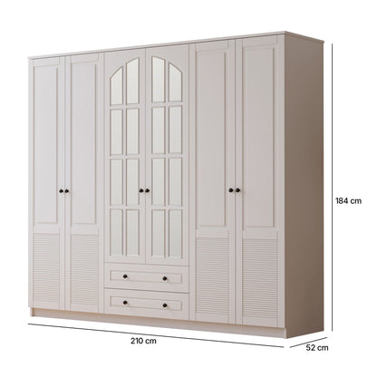 Ντουλάπα 210x184x52 εκ Ματ Λευκό 167RAB1193