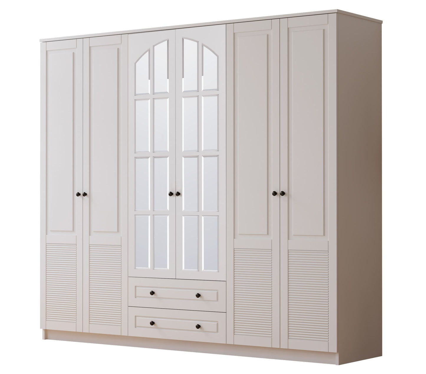 Ντουλάπα 210x210x52 εκ Ματ Λευκό 167RAB1194
