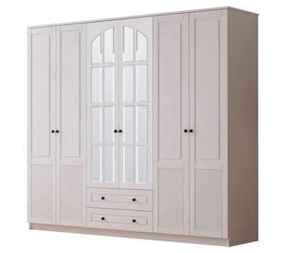 Ντουλάπα 210x210x52 εκ Ματ Λευκό 167RAB1194