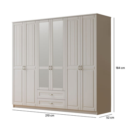Ντουλάπα 210x184x52 εκ Ματ Λευκό 167RAB1195