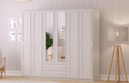 Ντουλάπα 210x210x52 εκ Ματ Λευκό 167RAB1198
