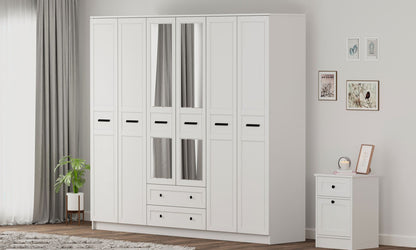 Ντουλάπα 210x210x52 εκ Ματ Λευκό 167RAB1200