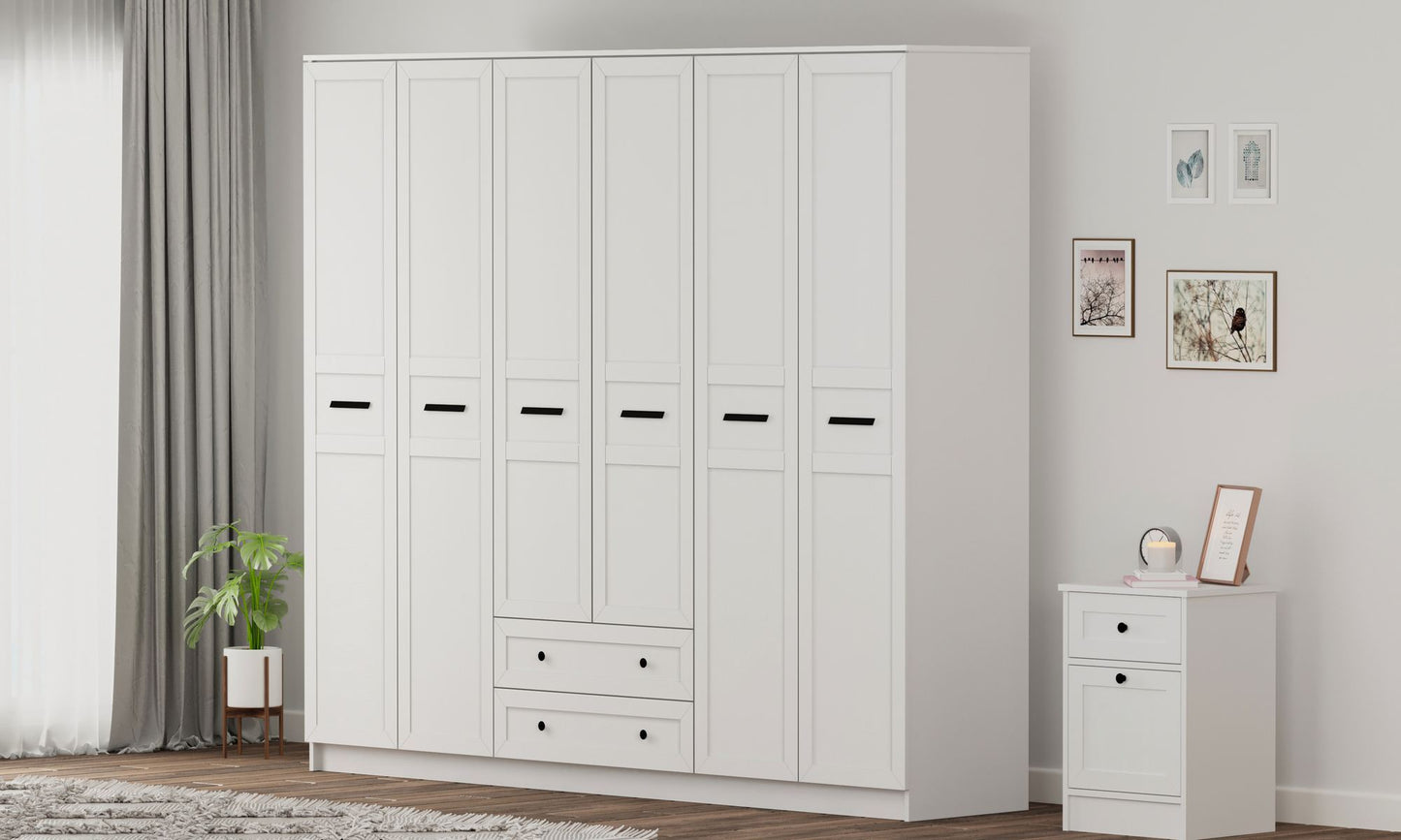Ντουλάπα 210x184x52 εκ Ματ Λευκό 167RAB1201