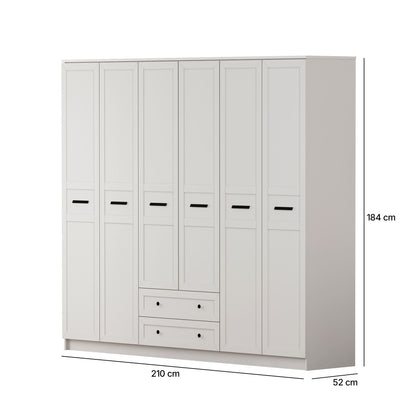 Ντουλάπα 210x184x52 εκ Ματ Λευκό 167RAB1201