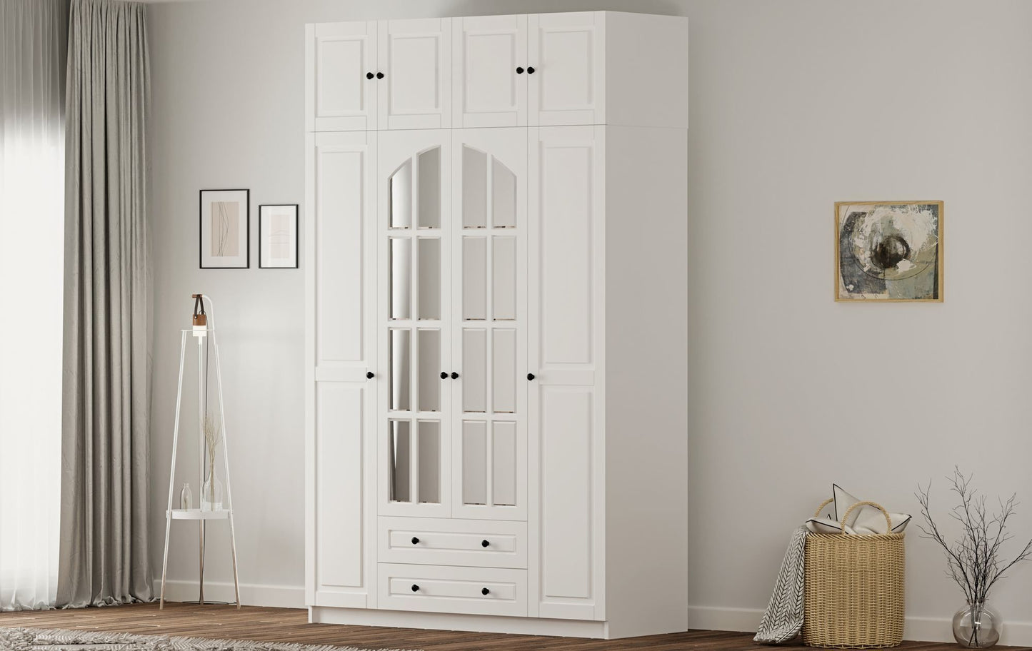 Ντουλάπα 140x210x52 εκ Ματ Λευκό 167RAB1205