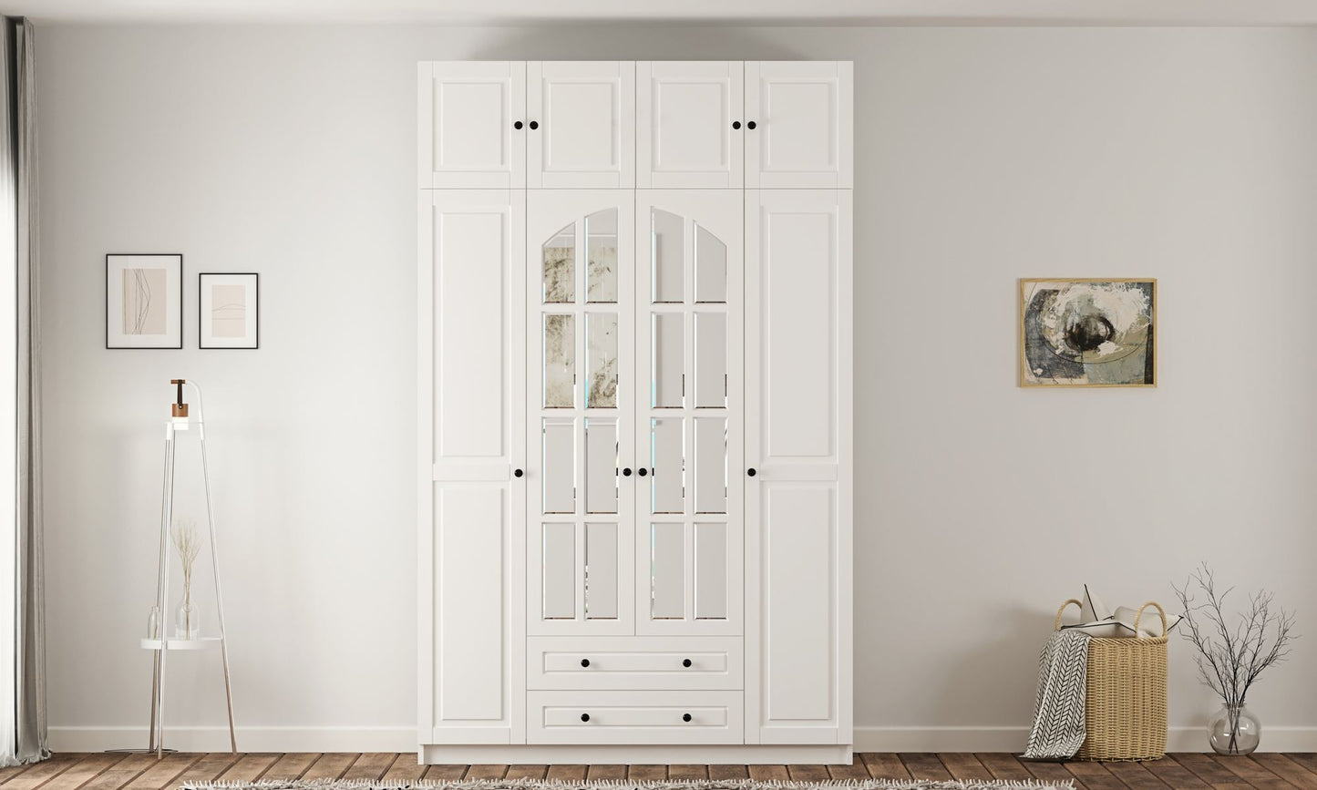 Ντουλάπα 140x210x52 εκ Ματ Λευκό 167RAB1205
