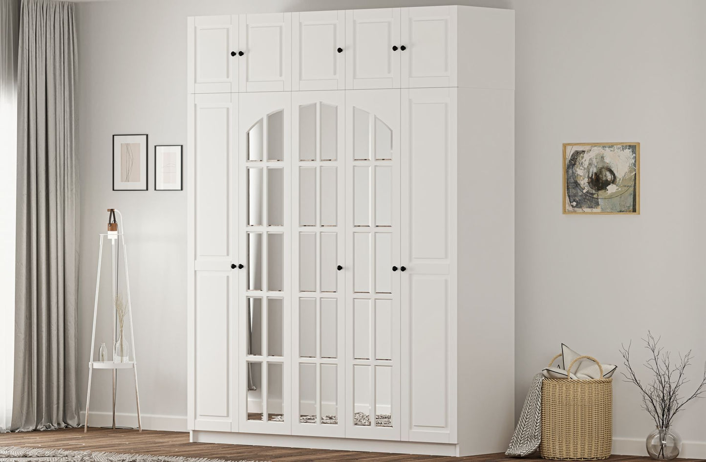 Ντουλάπα 175x210x52 εκ Ματ Λευκό 167RAB1206