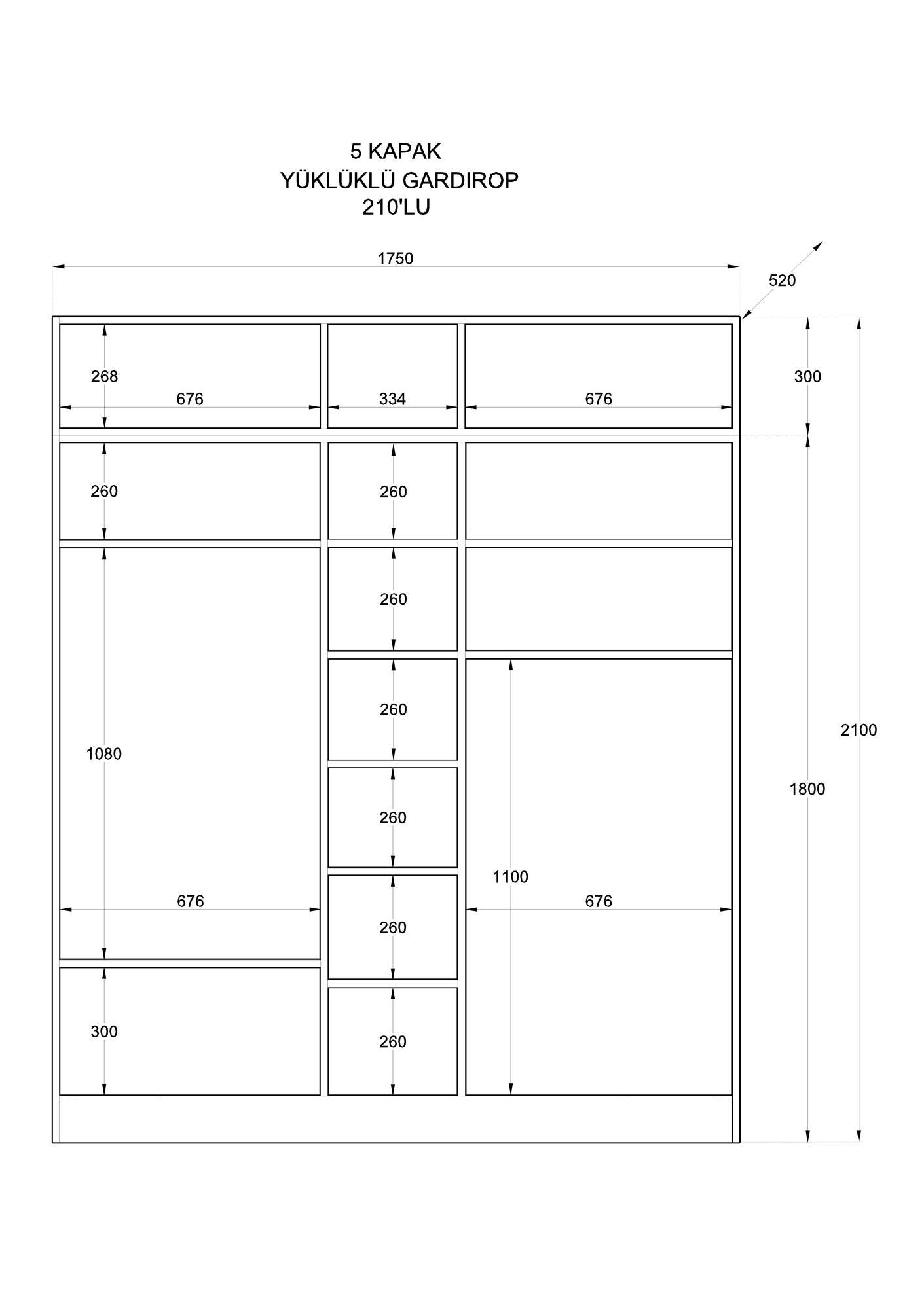 Ντουλάπα 175x210x52 εκ Ματ Λευκό 167RAB1206