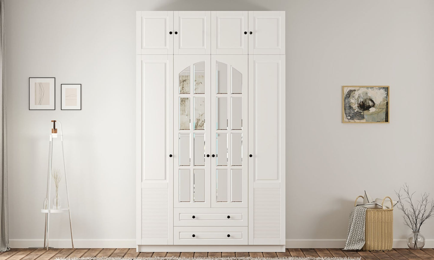 Ντουλάπα 140x210x52 εκ Ματ Λευκό 167RAB1209