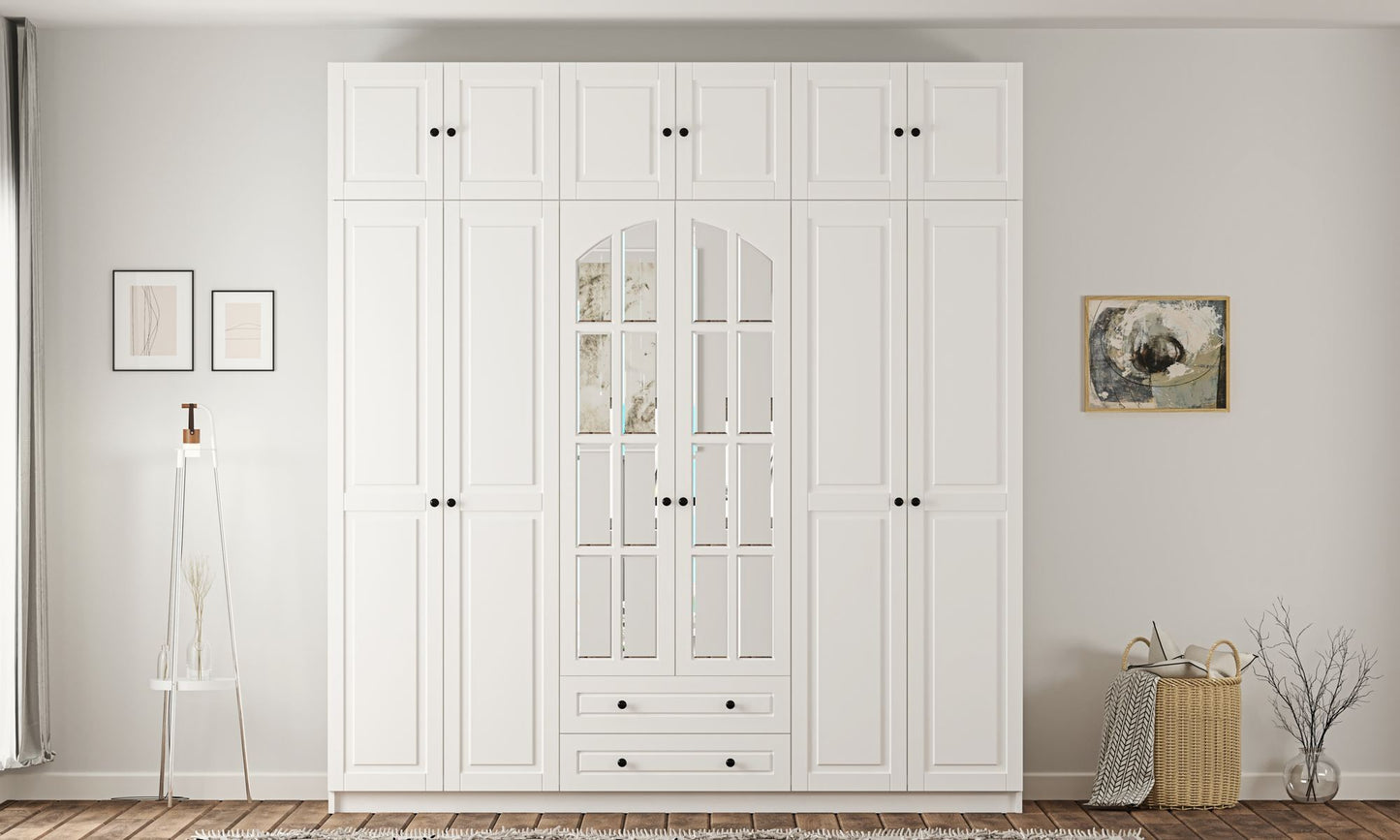 Ντουλάπα 210x210x52 εκ Ματ Λευκό 167RAB1212