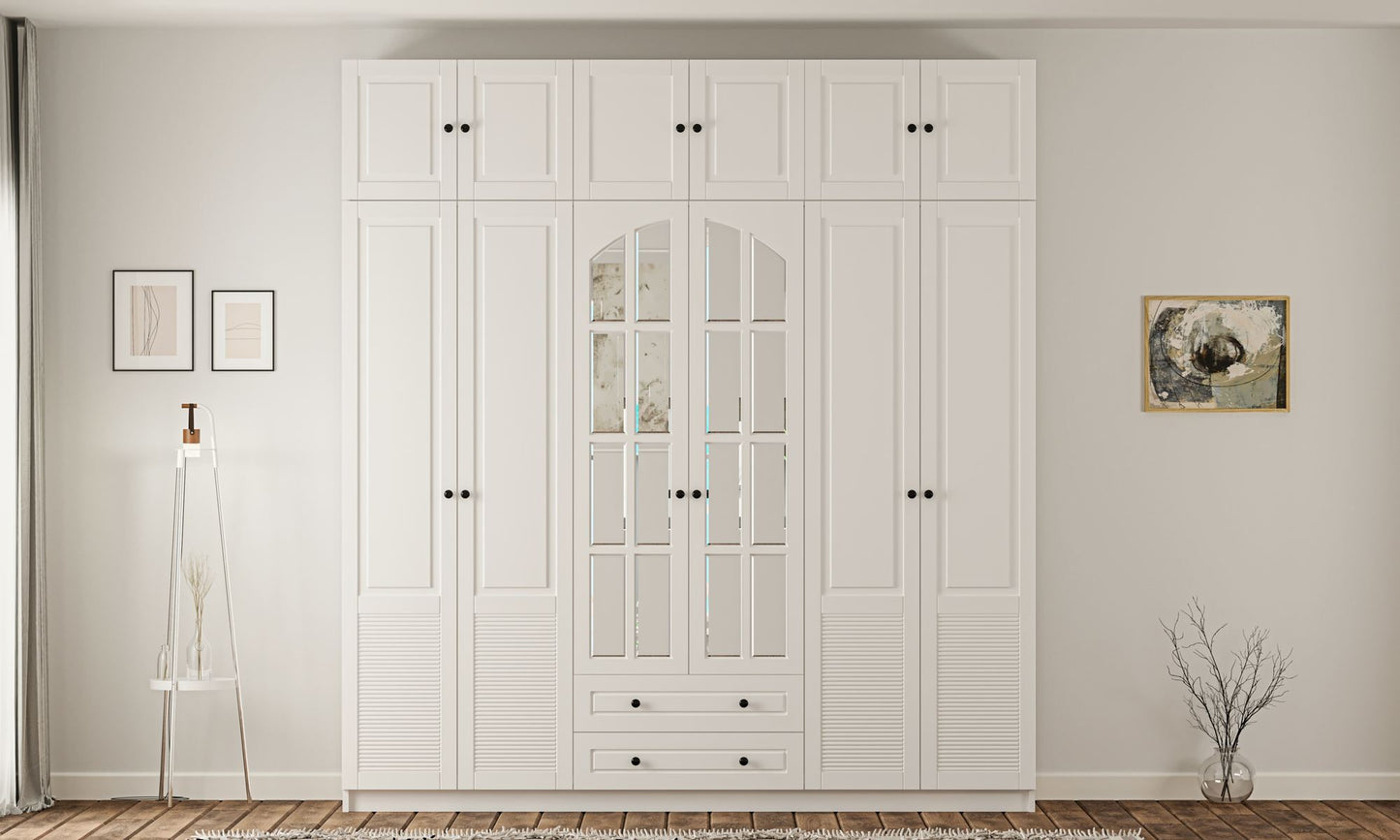 Ντουλάπα 210x210x52 εκ Ματ Λευκό 167RAB1213