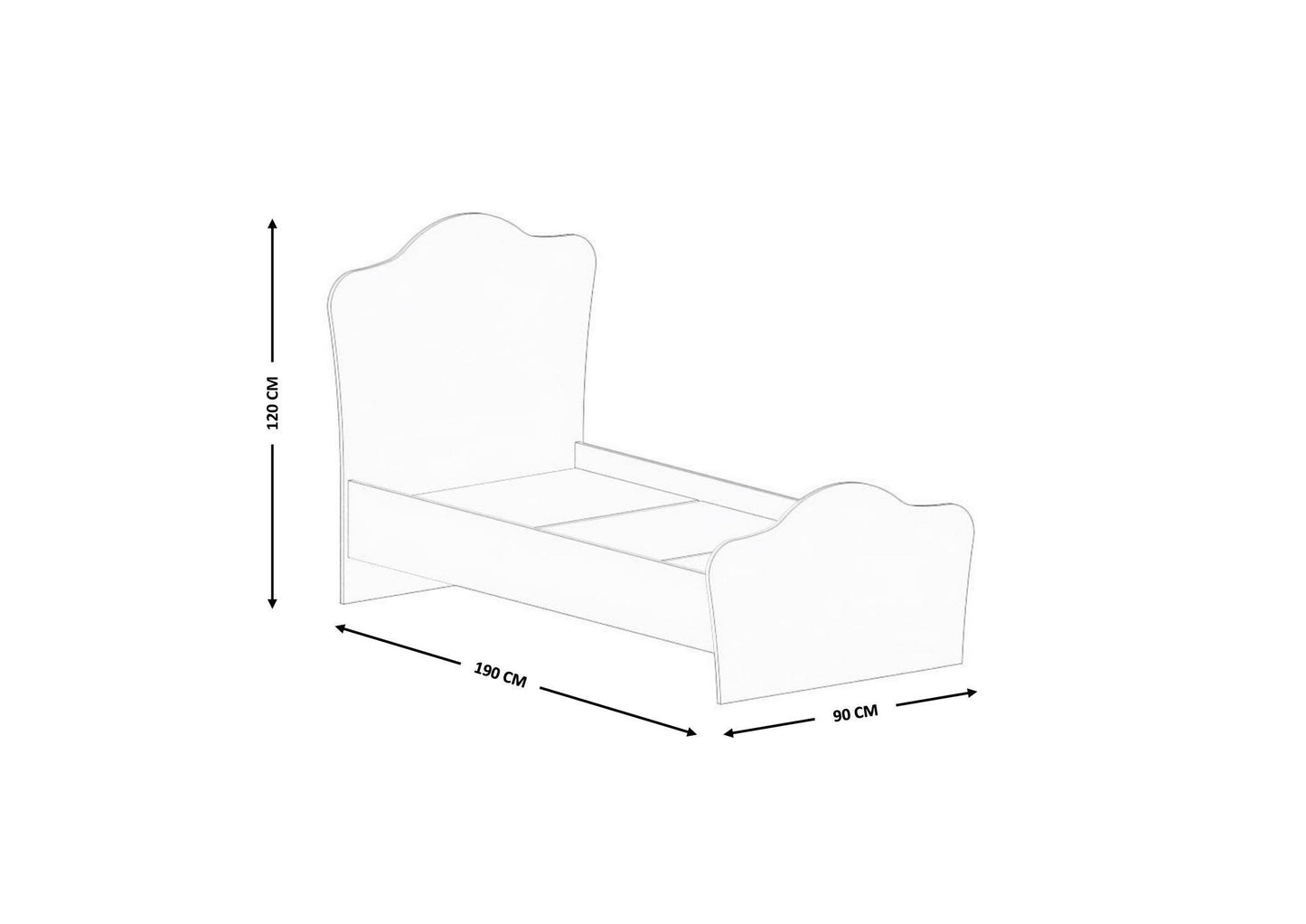 Μονό Κρεβάτι 90x190 cm με Κεφαλάρι MDF σε Ματ Λευκό Χρώμα – Σύγχρονος Σχεδιασμός & Ανθεκτική Κατασκευή | 167RAB2102