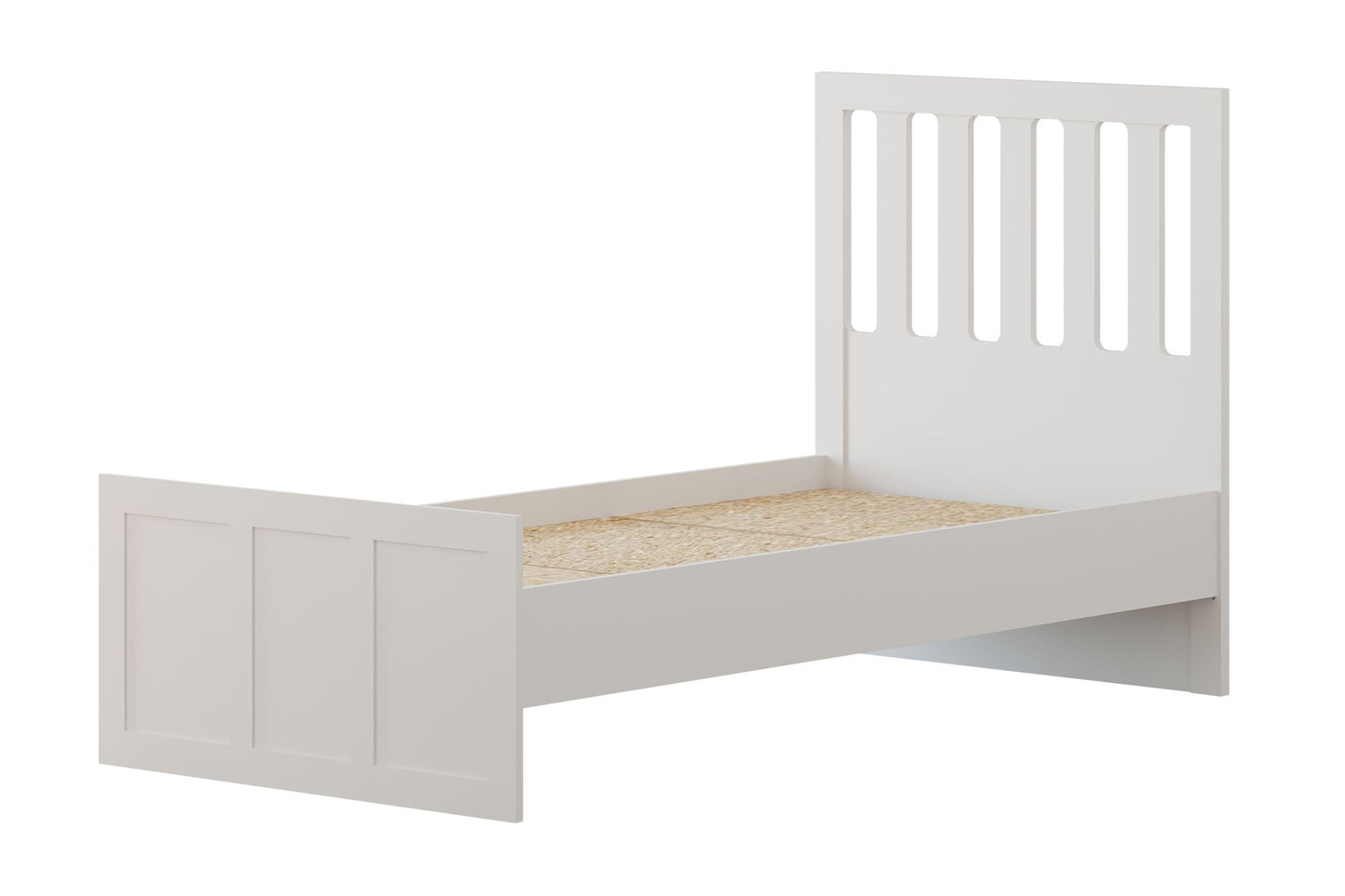 Μονό Κρεβάτι 90x190 cm με Κεφαλάρι MDF σε Ματ Λευκό Χρώμα – Σύγχρονος Σχεδιασμός & Ανθεκτική Κατασκευή | 167RAB2105